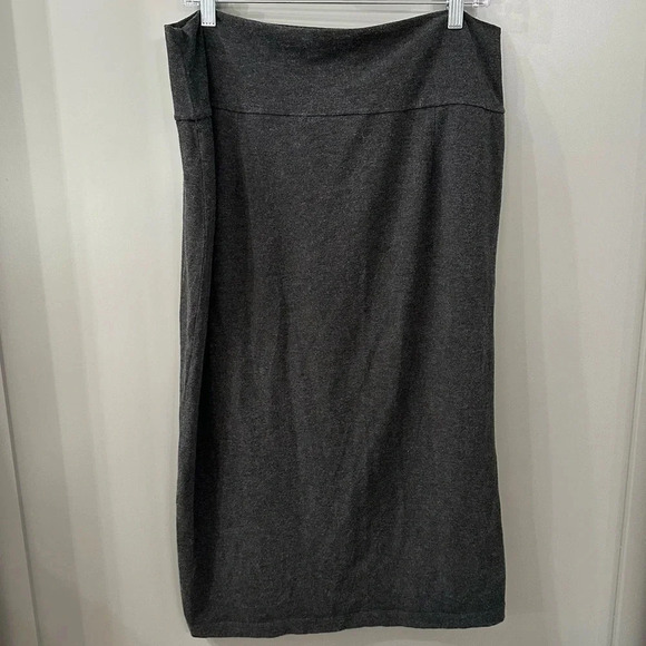 Eileen Fisher Skirt Jersey Knit Cotton Gray Skirt Size Large - Picture 2 of 3